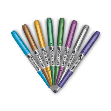BIC® Intensity Fine Tip Permanent Marker, Fine Bullet Tip, Assorted Metallic Colors, 8-pack freeshipping - TVN Wholesale